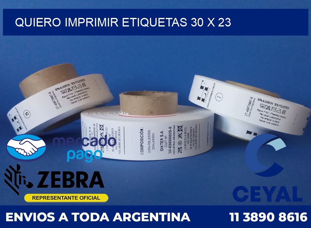 QUIERO IMPRIMIR ETIQUETAS 30 x 23