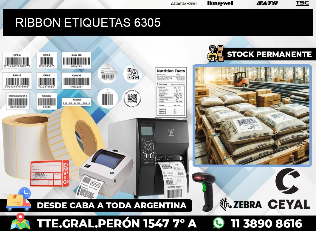 RIBBON ETIQUETAS 6305