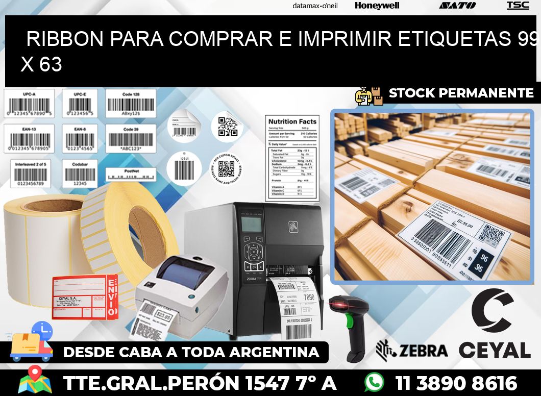 RIBBON PARA COMPRAR E IMPRIMIR ETIQUETAS 99 x 63