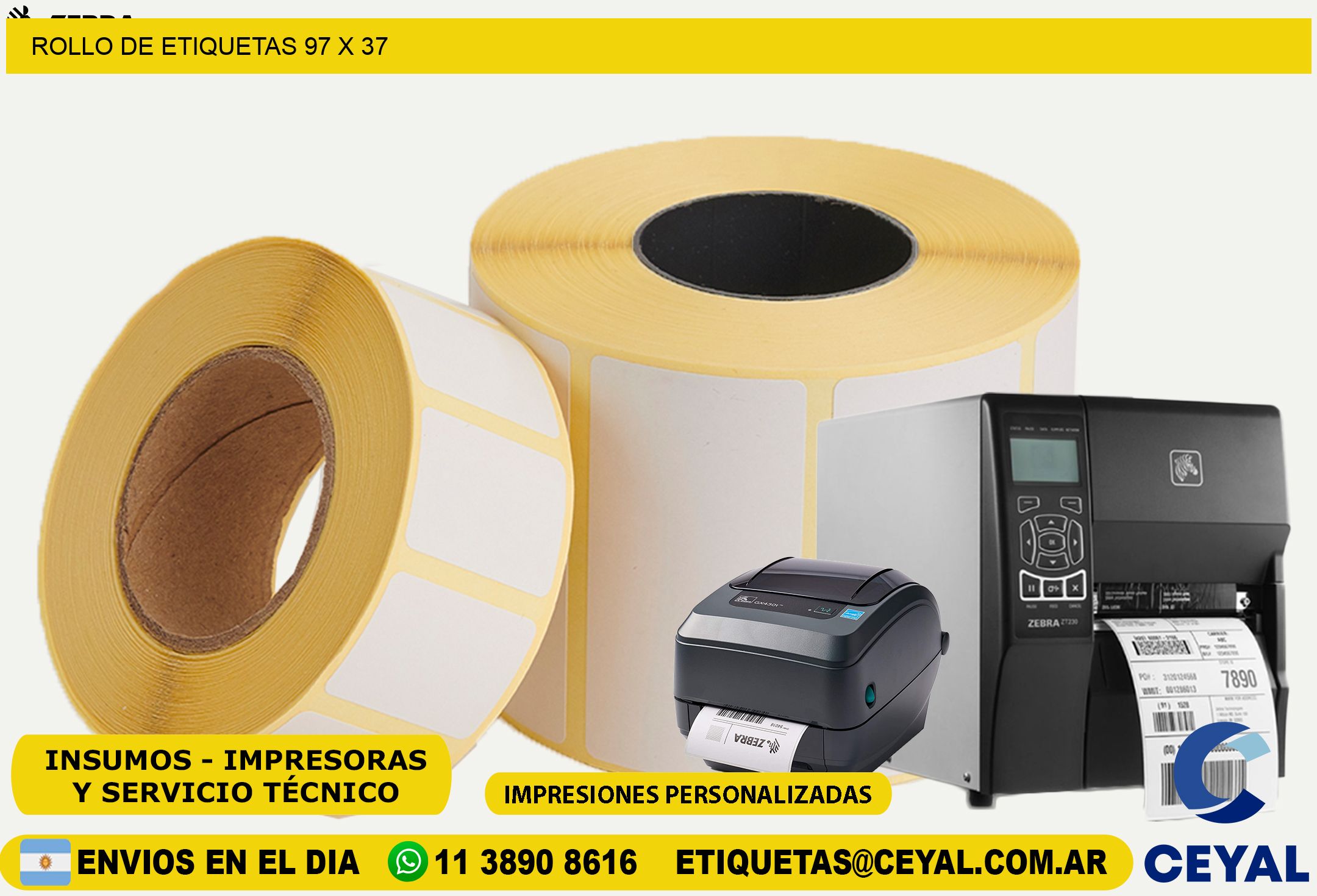 ROLLO DE ETIQUETAS 97 x 37
