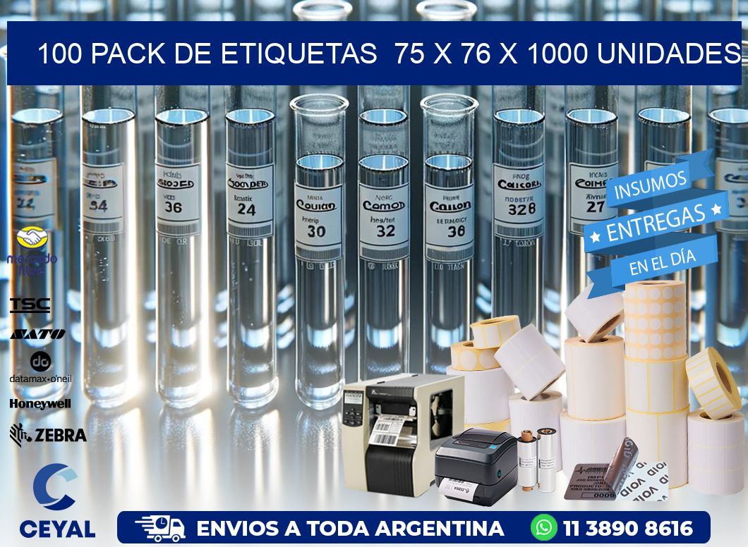 100 PACK DE ETIQUETAS  75 x 76 X 1000 UNIDADES