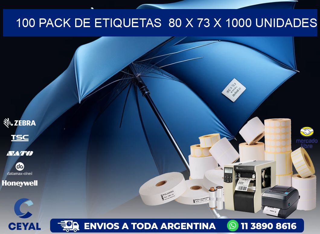 100 PACK DE ETIQUETAS  80 x 73 X 1000 UNIDADES