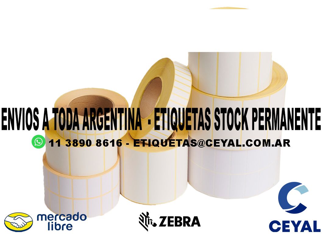 25 CAJAS DE ETIQUETAS TERMICAS   21 x 33 X 2500 UNIDADES