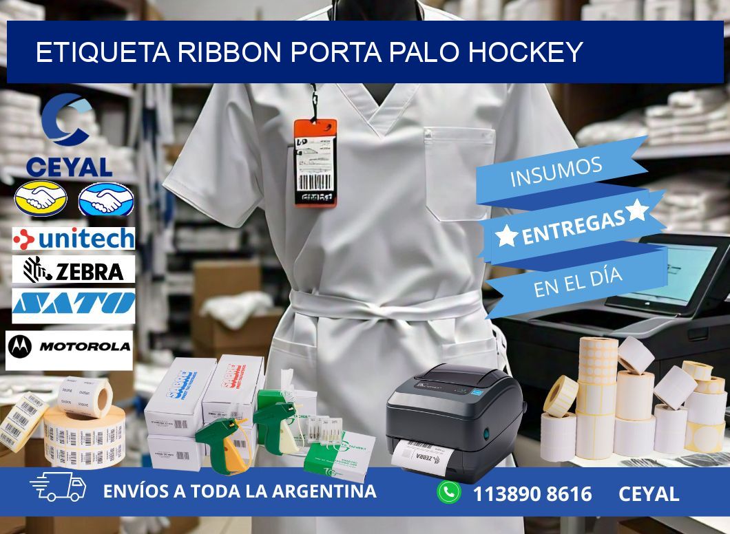 ETIQUETA RIBBON PORTA PALO HOCKEY