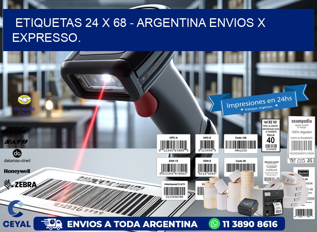 ETIQUETAS 24 x 68 – ARGENTINA ENVIOS X EXPRESSO.