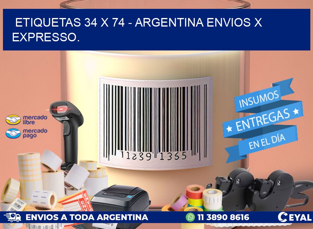 ETIQUETAS 34 x 74 - ARGENTINA ENVIOS X EXPRESSO.