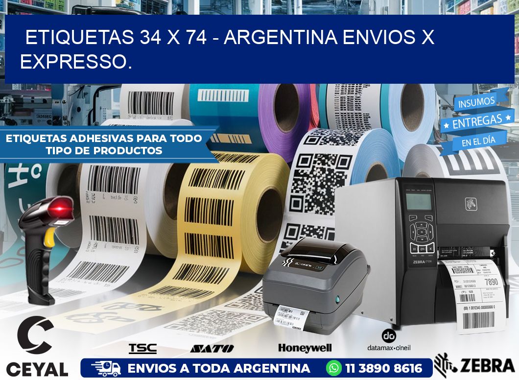 ETIQUETAS 34 x 74 – ARGENTINA ENVIOS X EXPRESSO.