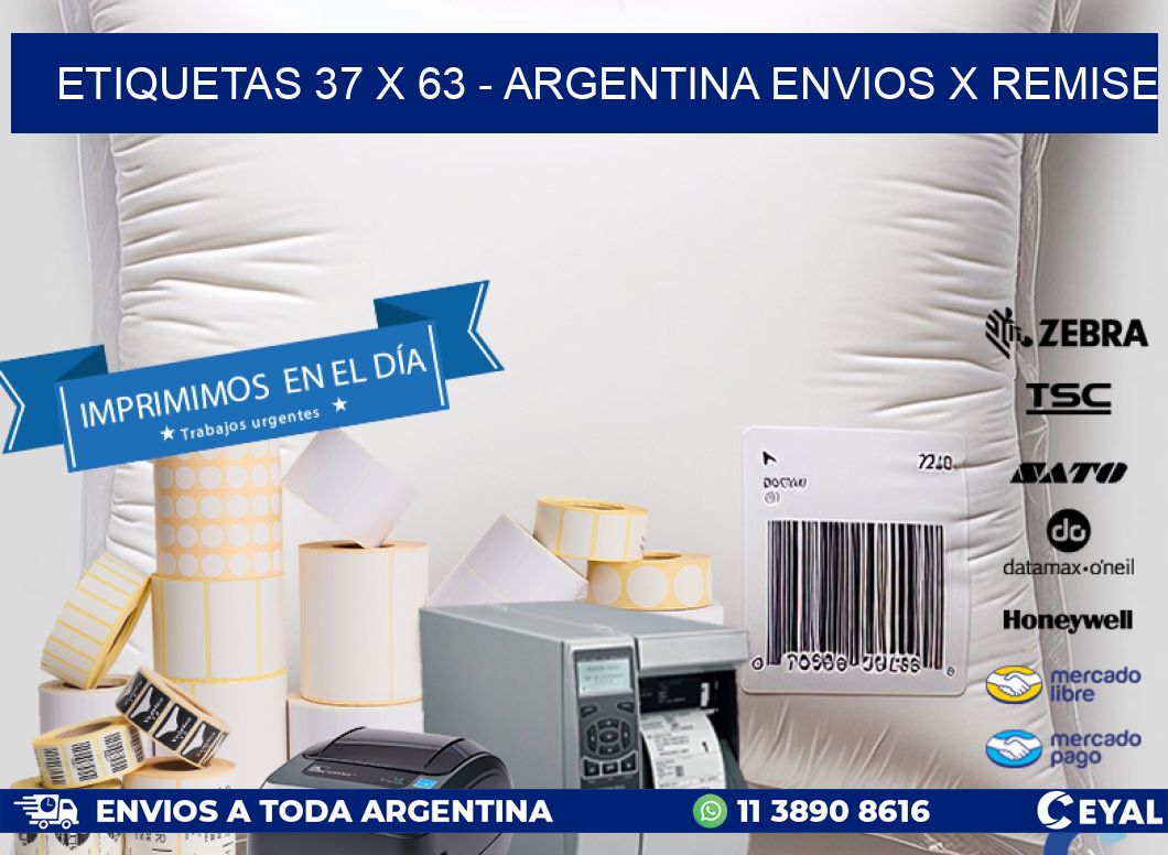 ETIQUETAS 37 x 63 - ARGENTINA ENVIOS X REMISE