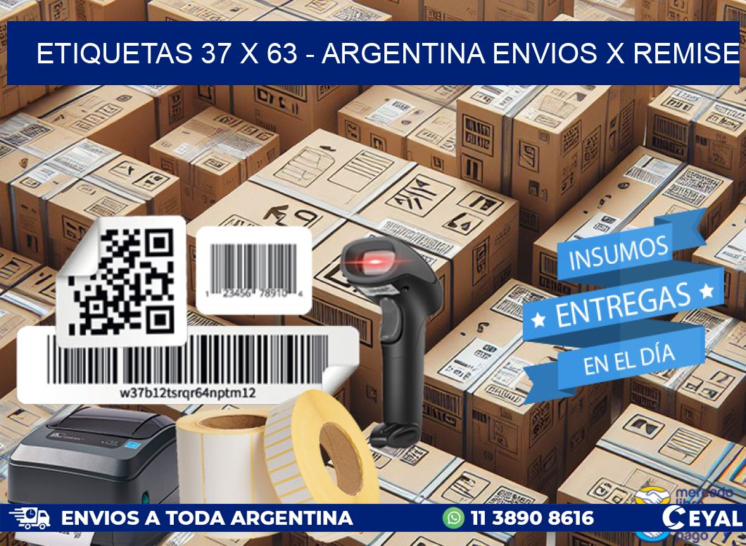 ETIQUETAS 37 x 63 - ARGENTINA ENVIOS X REMISE