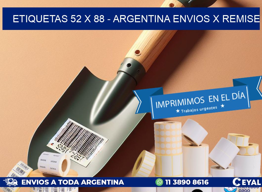 ETIQUETAS 52 x 88 - ARGENTINA ENVIOS X REMISE