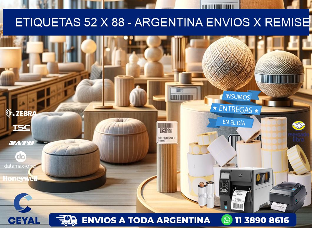 ETIQUETAS 52 x 88 - ARGENTINA ENVIOS X REMISE