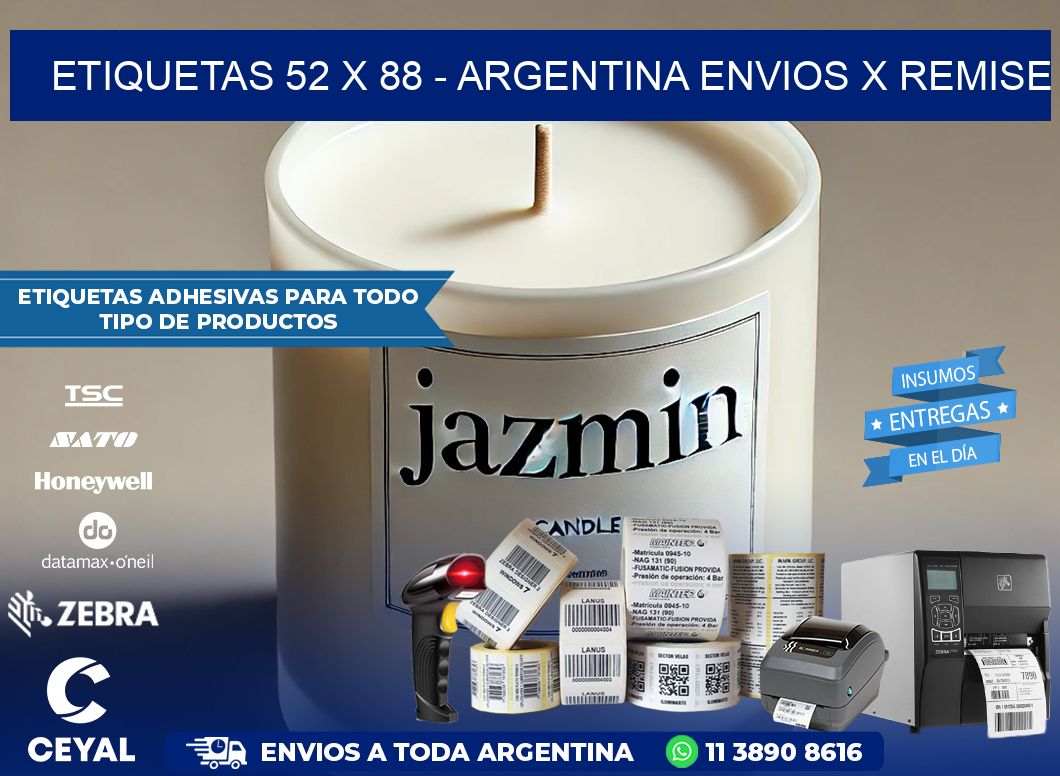 ETIQUETAS 52 x 88 – ARGENTINA ENVIOS X REMISE