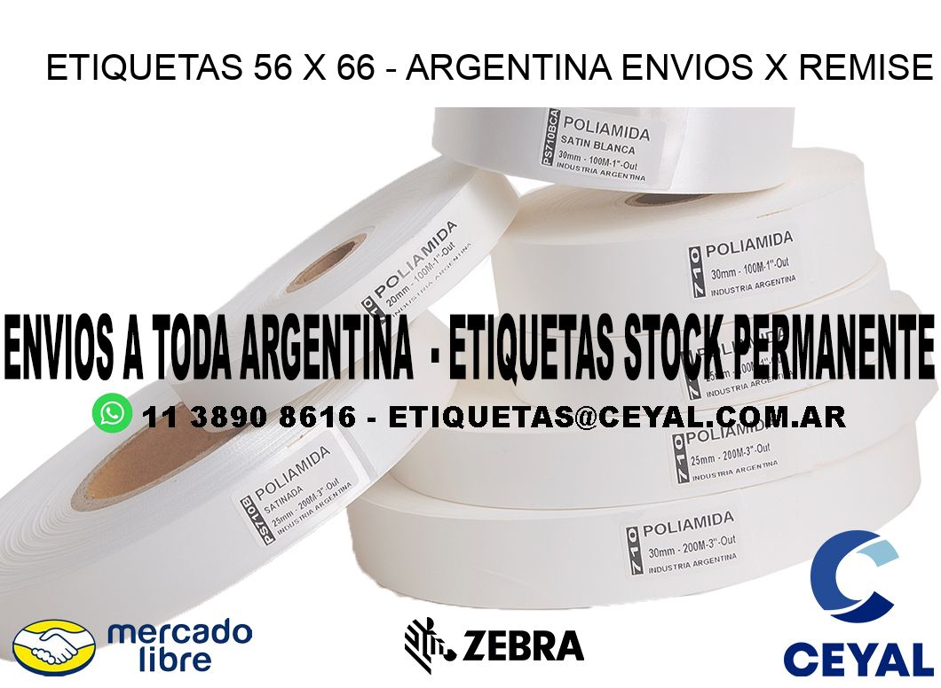 ETIQUETAS 56 x 66 - ARGENTINA ENVIOS X REMISE