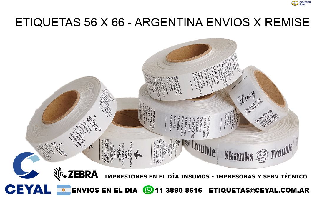 ETIQUETAS 56 x 66 - ARGENTINA ENVIOS X REMISE