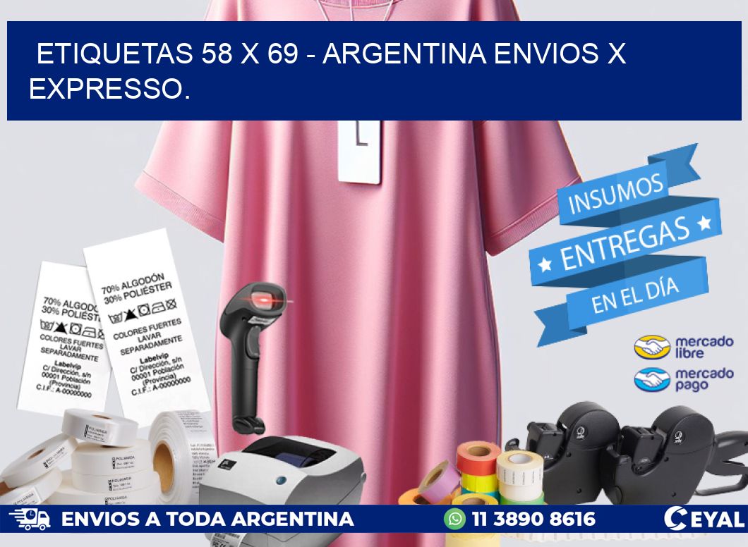 ETIQUETAS 58 x 69 – ARGENTINA ENVIOS X EXPRESSO.