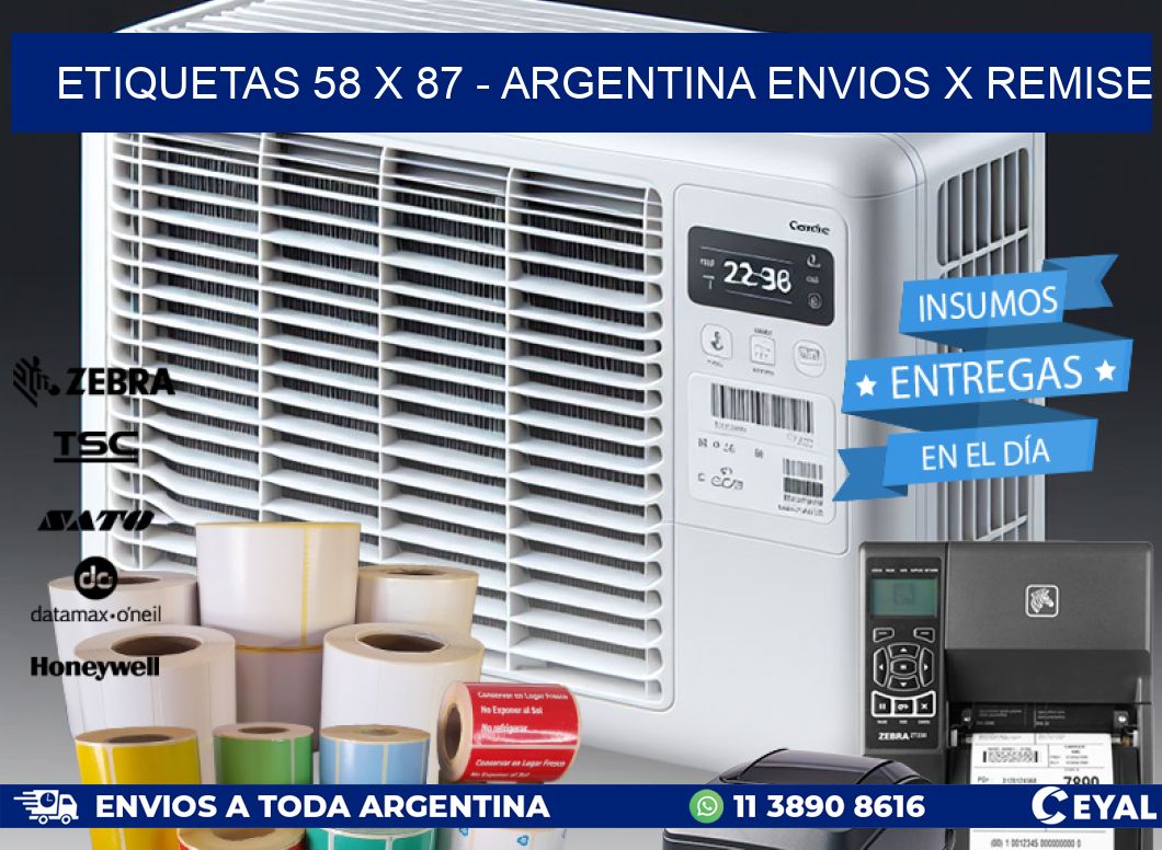 ETIQUETAS 58 x 87 - ARGENTINA ENVIOS X REMISE