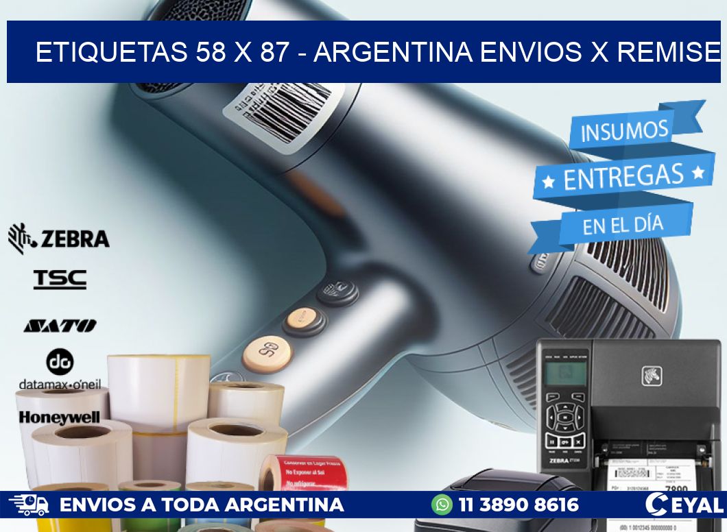 ETIQUETAS 58 x 87 - ARGENTINA ENVIOS X REMISE