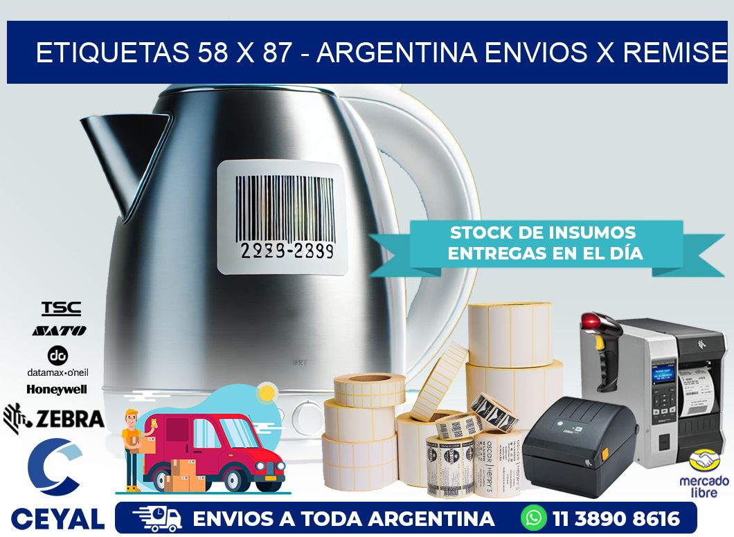 ETIQUETAS 58 x 87 – ARGENTINA ENVIOS X REMISE