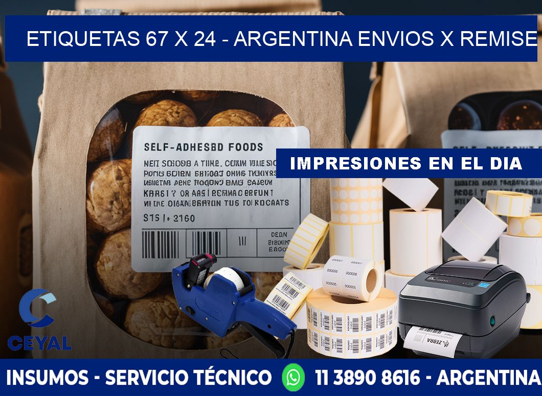 ETIQUETAS 67 x 24 - ARGENTINA ENVIOS X REMISE