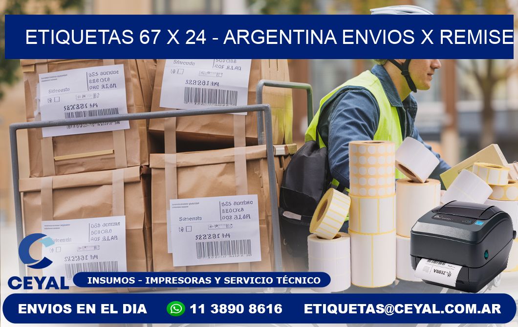 ETIQUETAS 67 x 24 - ARGENTINA ENVIOS X REMISE