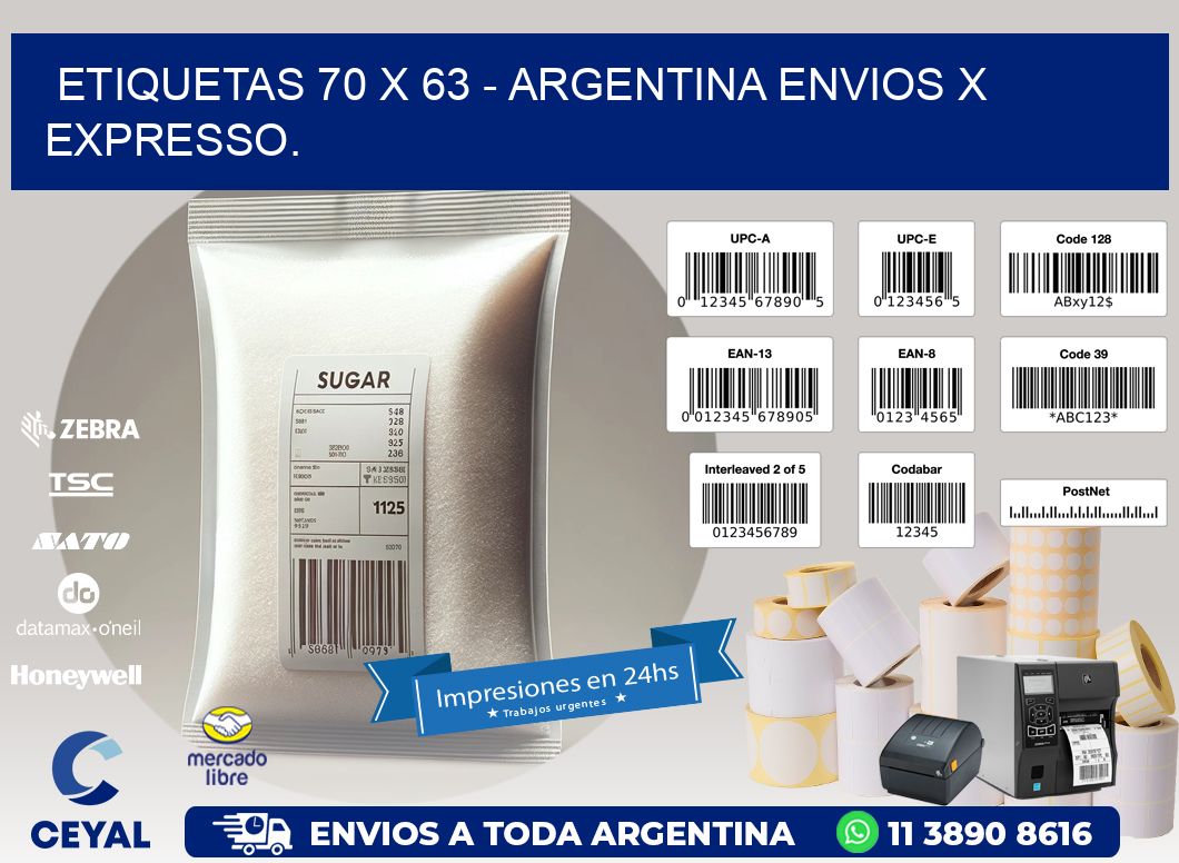 ETIQUETAS 70 x 63 - ARGENTINA ENVIOS X EXPRESSO.