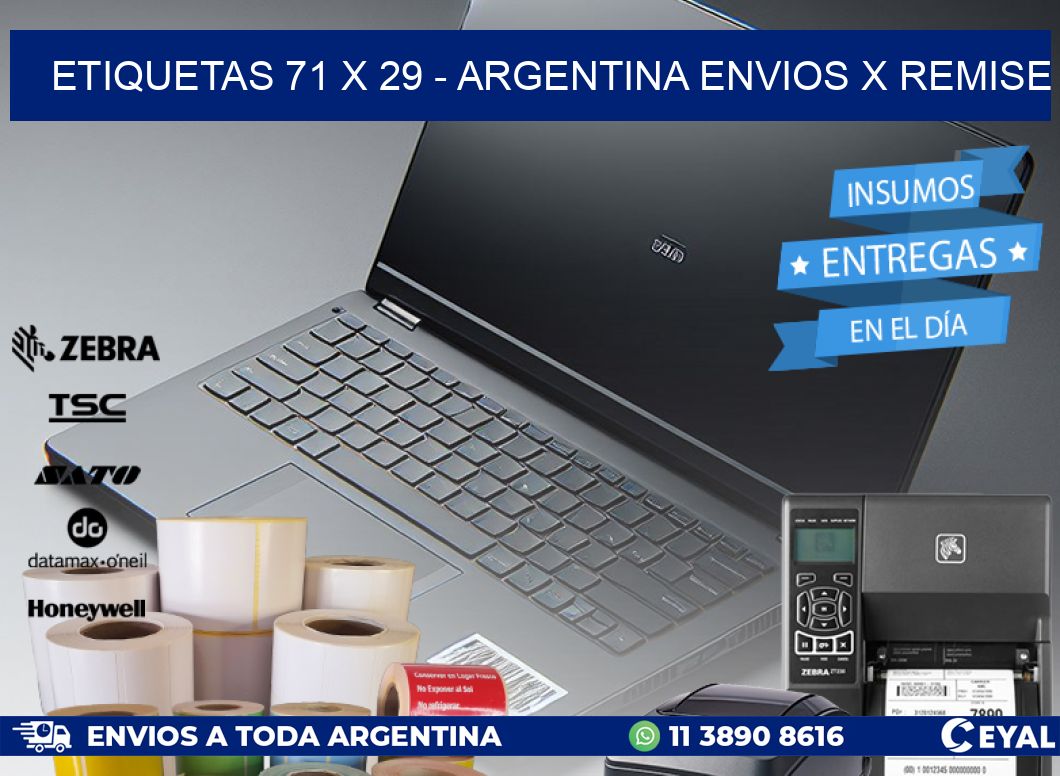 ETIQUETAS 71 x 29 - ARGENTINA ENVIOS X REMISE