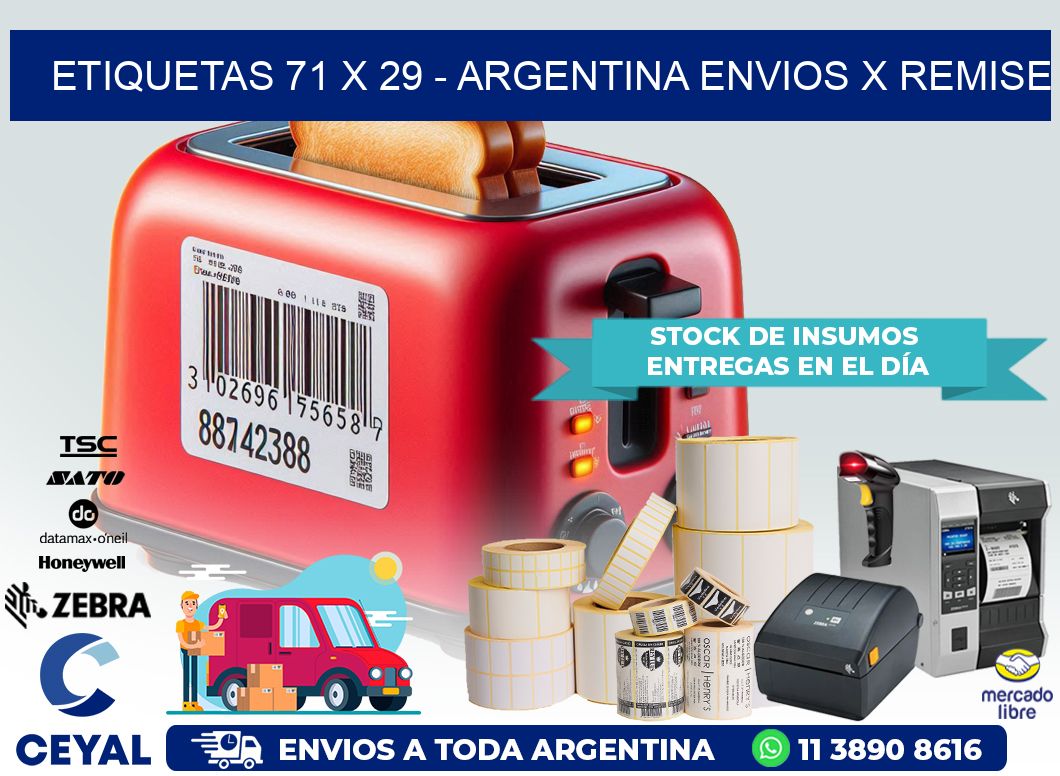 ETIQUETAS 71 x 29 – ARGENTINA ENVIOS X REMISE