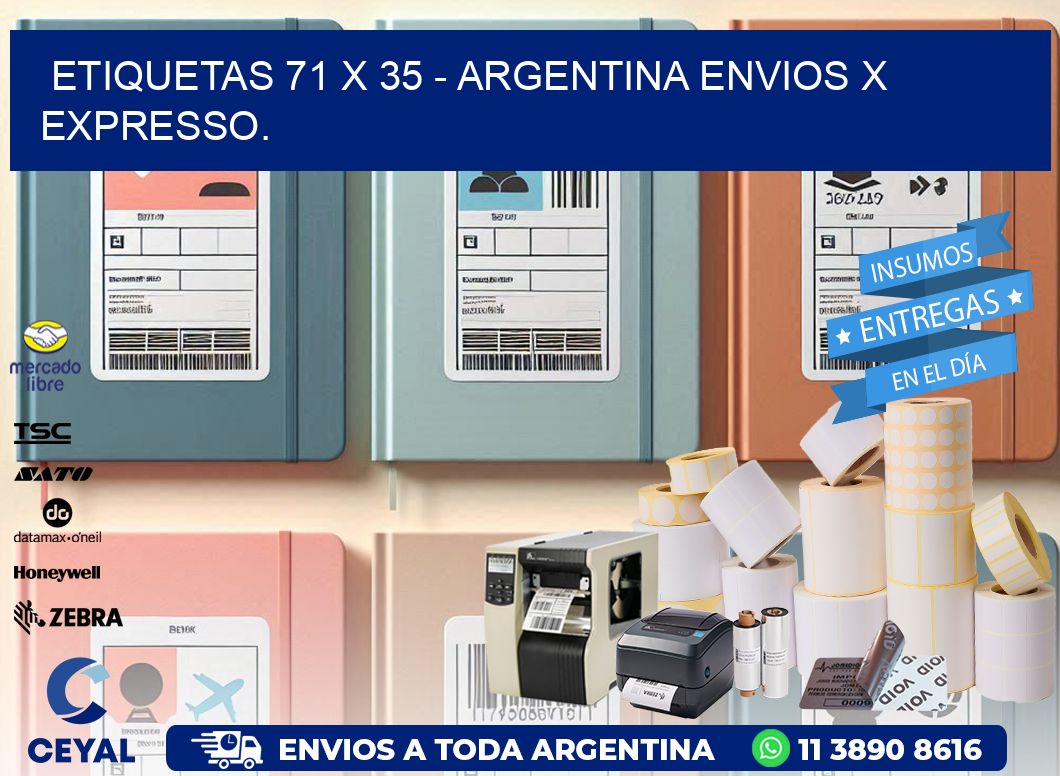 ETIQUETAS 71 x 35 - ARGENTINA ENVIOS X EXPRESSO.