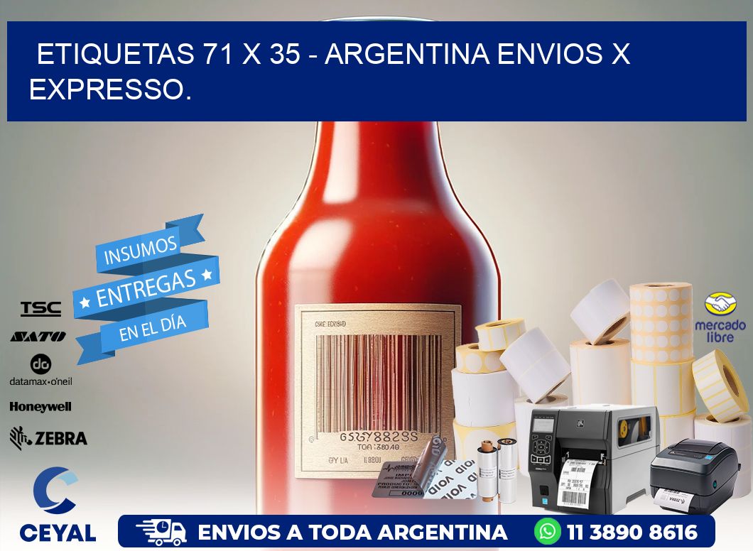 ETIQUETAS 71 x 35 - ARGENTINA ENVIOS X EXPRESSO.