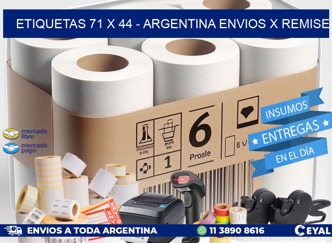 ETIQUETAS 71 x 44 - ARGENTINA ENVIOS X REMISE