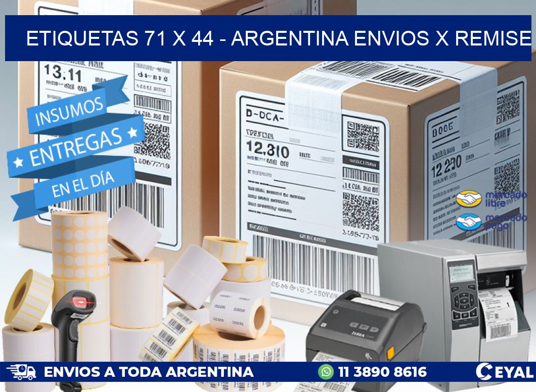 ETIQUETAS 71 x 44 - ARGENTINA ENVIOS X REMISE