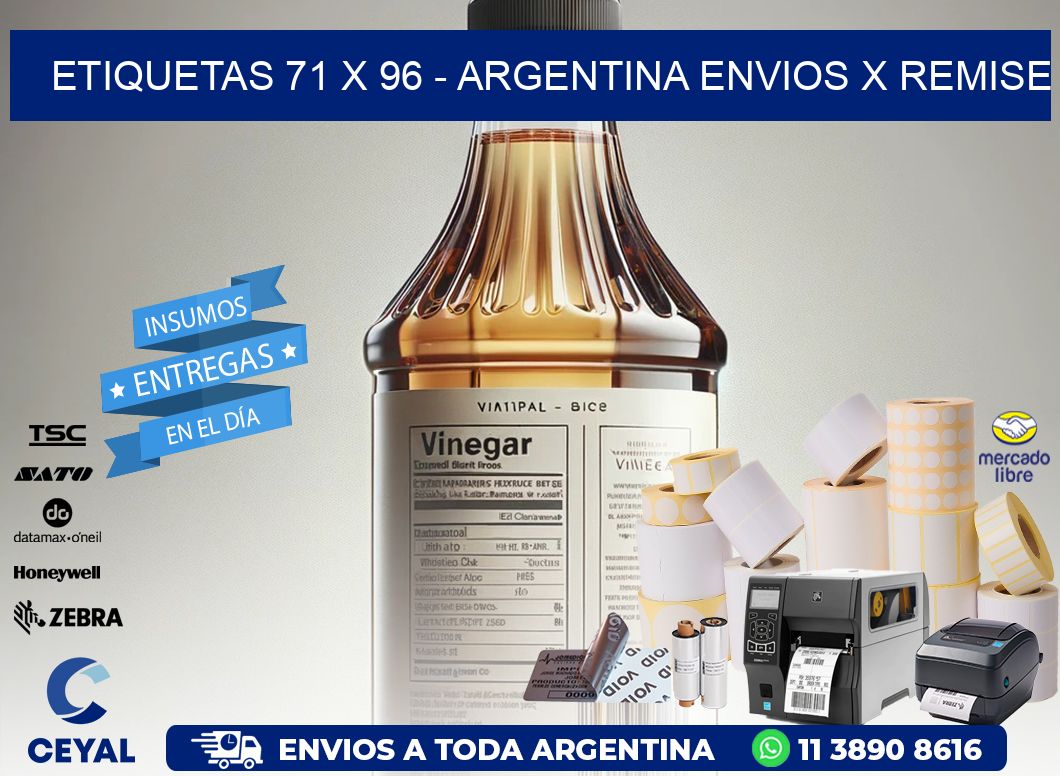 ETIQUETAS 71 x 96 - ARGENTINA ENVIOS X REMISE