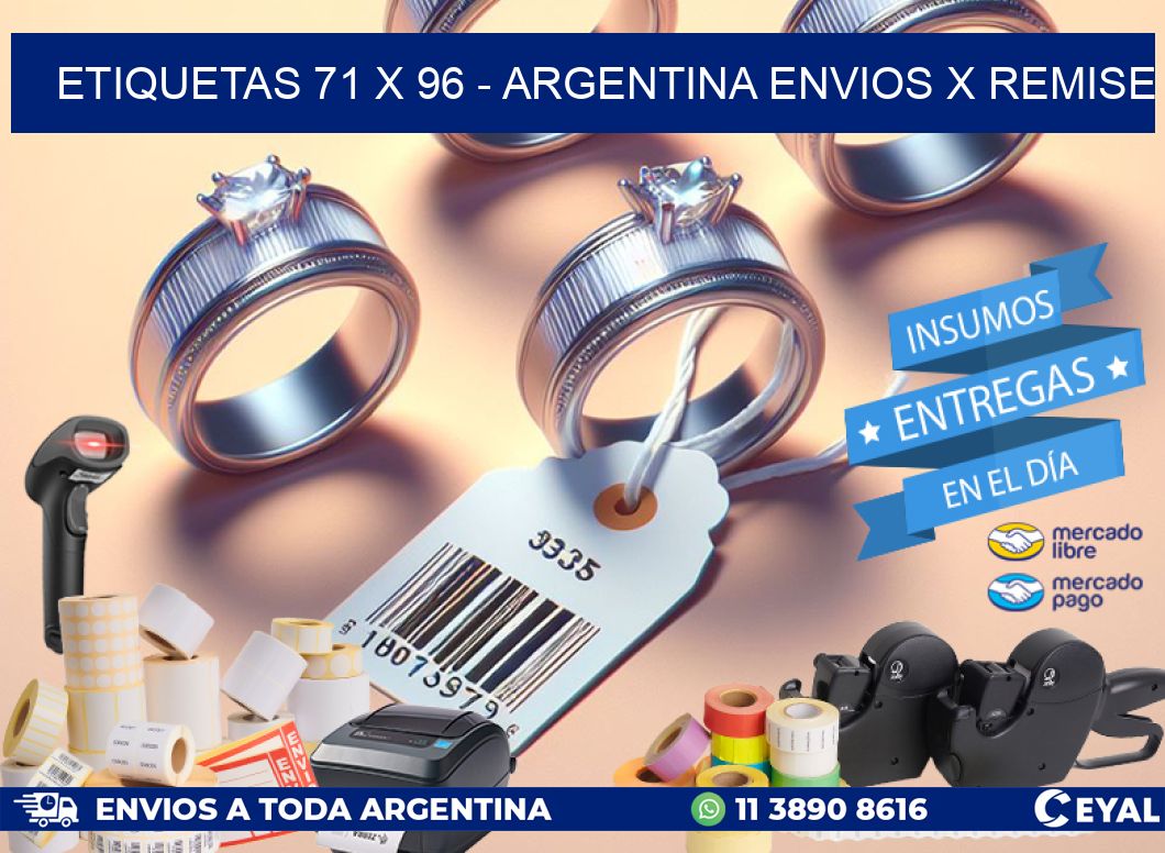 ETIQUETAS 71 x 96 - ARGENTINA ENVIOS X REMISE