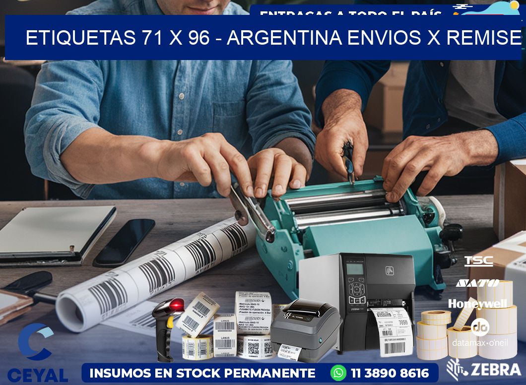 ETIQUETAS 71 x 96 - ARGENTINA ENVIOS X REMISE