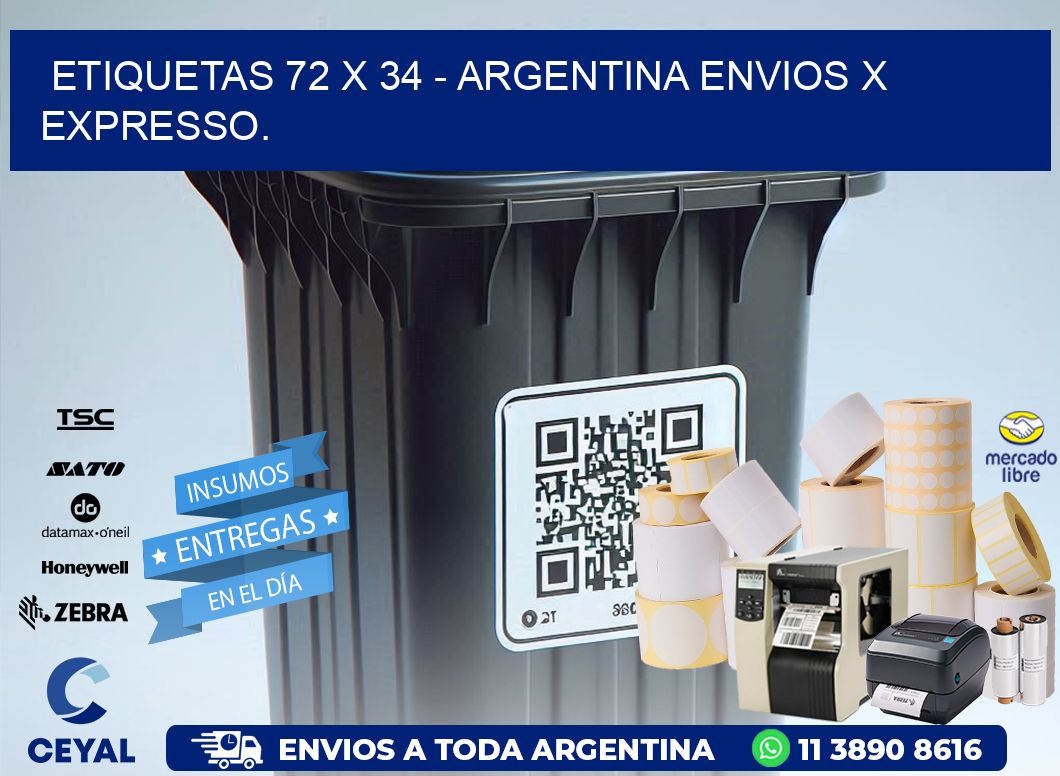 ETIQUETAS 72 x 34 - ARGENTINA ENVIOS X EXPRESSO.