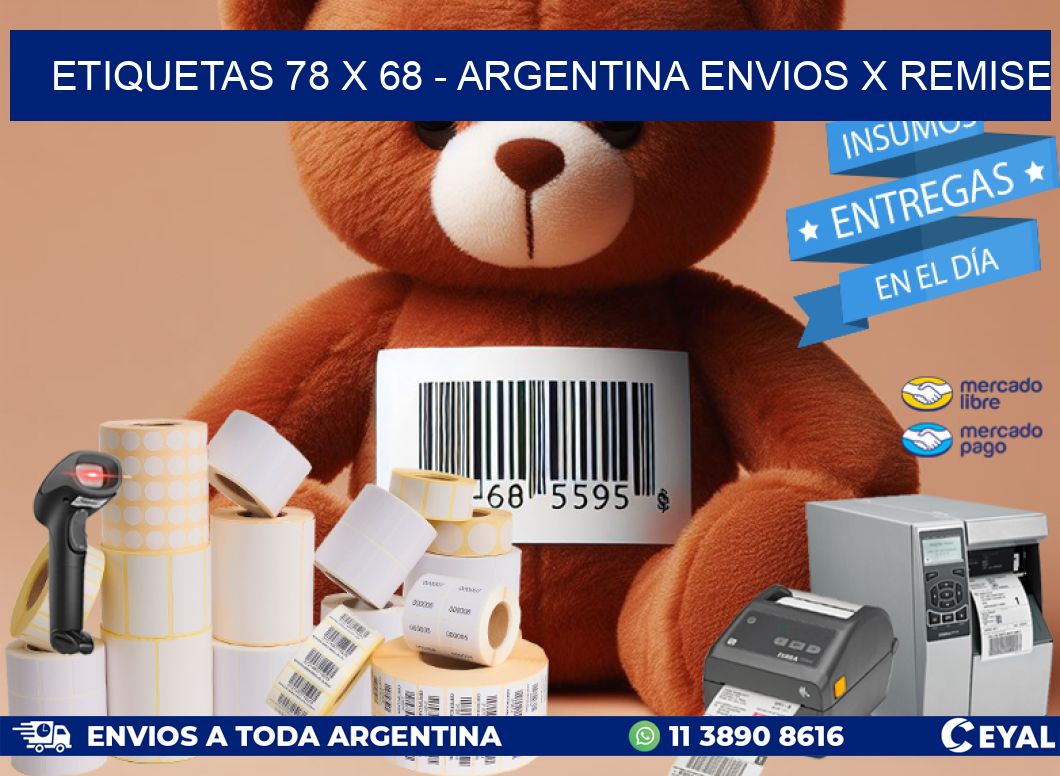 ETIQUETAS 78 x 68 - ARGENTINA ENVIOS X REMISE