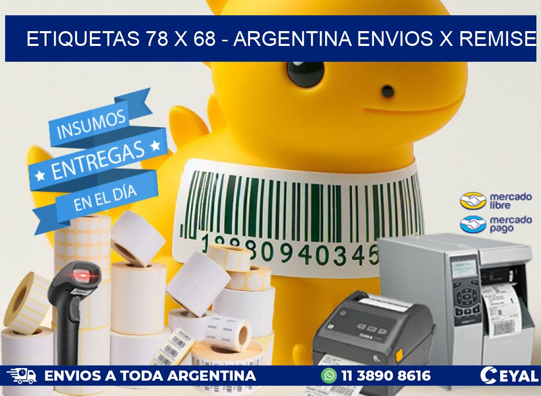 ETIQUETAS 78 x 68 - ARGENTINA ENVIOS X REMISE