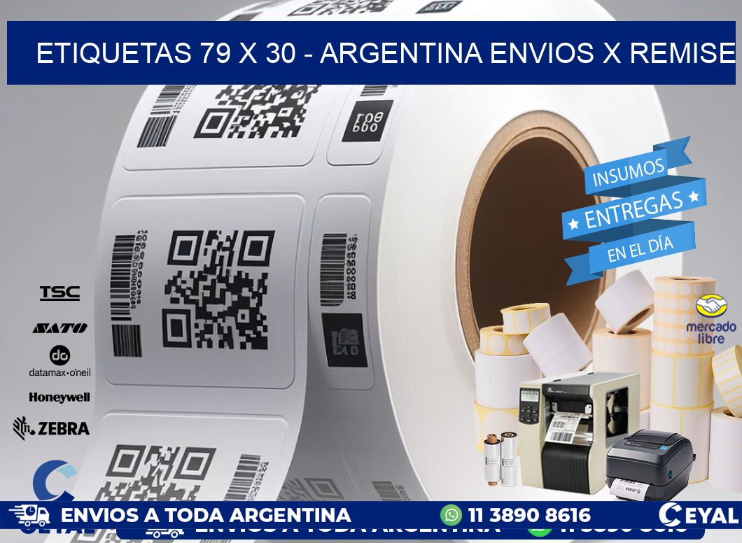 ETIQUETAS 79 x 30 - ARGENTINA ENVIOS X REMISE