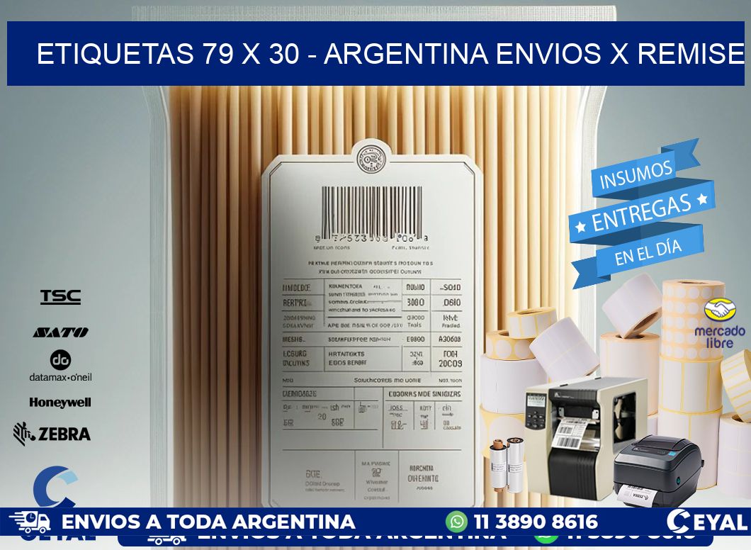 ETIQUETAS 79 x 30 - ARGENTINA ENVIOS X REMISE