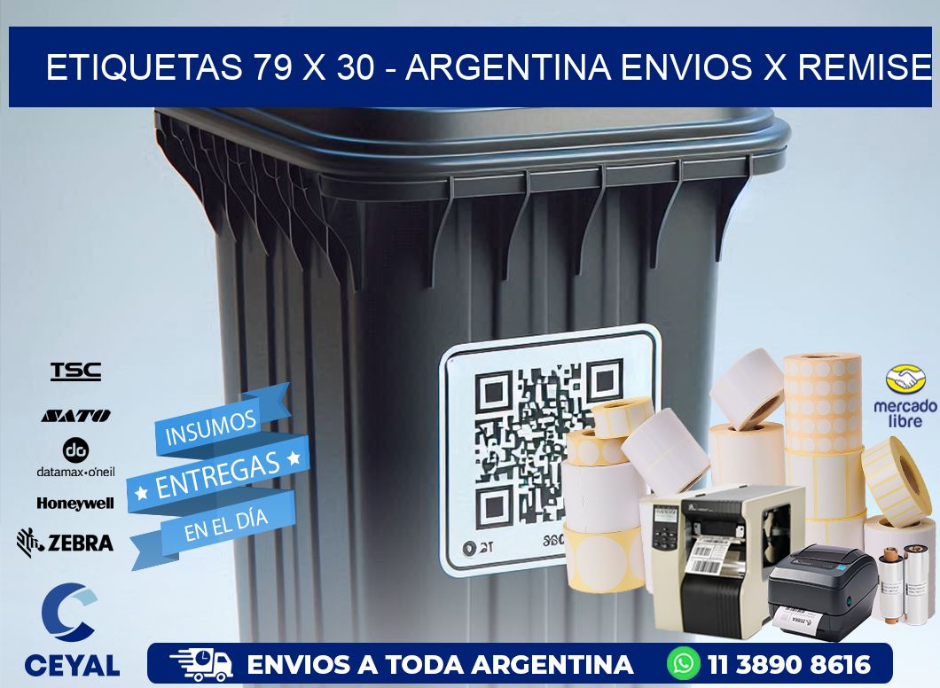 ETIQUETAS 79 x 30 - ARGENTINA ENVIOS X REMISE