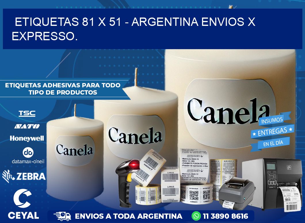 ETIQUETAS 81 x 51 – ARGENTINA ENVIOS X EXPRESSO.