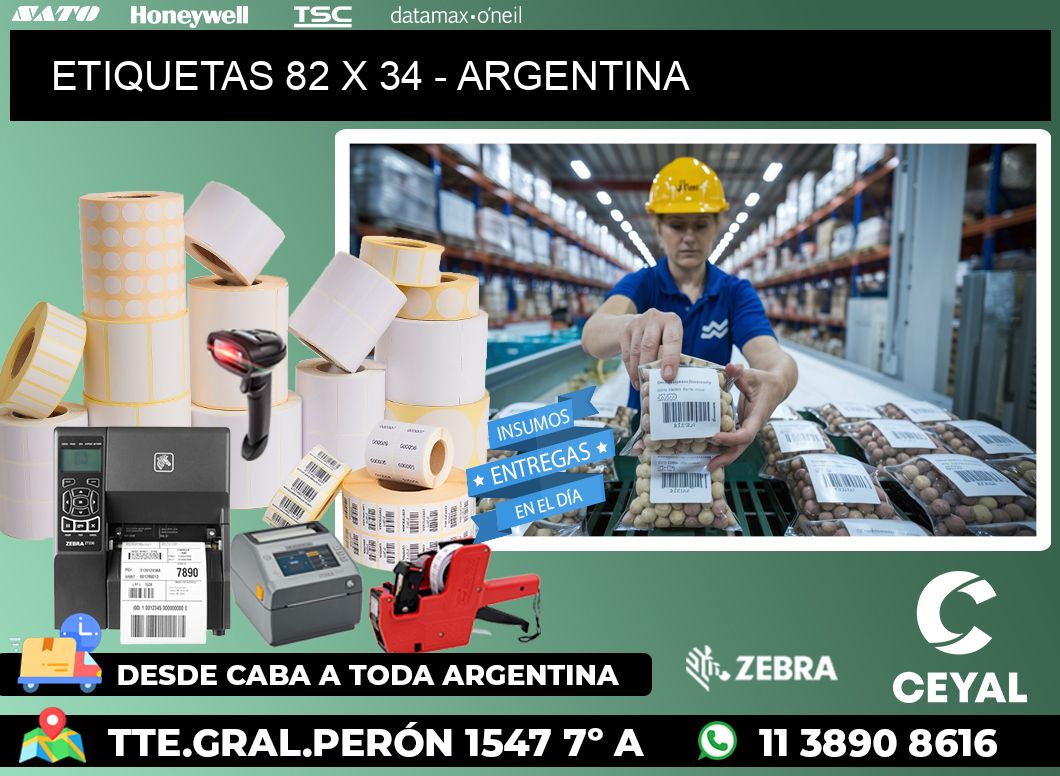 ETIQUETAS 82 x 34 - ARGENTINA