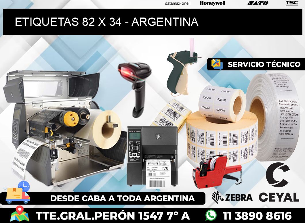 ETIQUETAS 82 x 34 - ARGENTINA