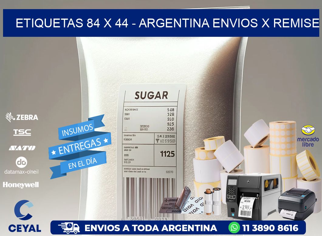 ETIQUETAS 84 x 44 - ARGENTINA ENVIOS X REMISE