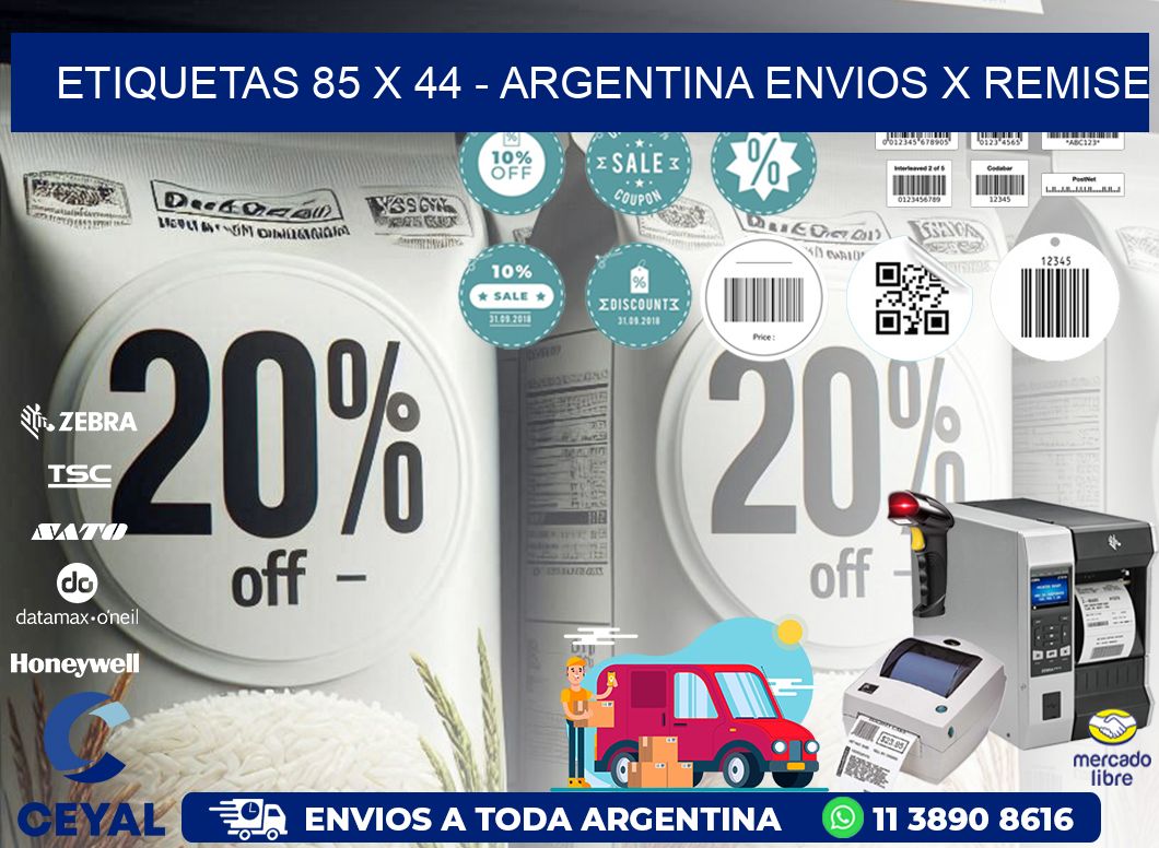 ETIQUETAS 85 x 44 - ARGENTINA ENVIOS X REMISE