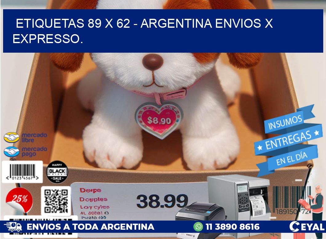 ETIQUETAS 89 x 62 - ARGENTINA ENVIOS X EXPRESSO.