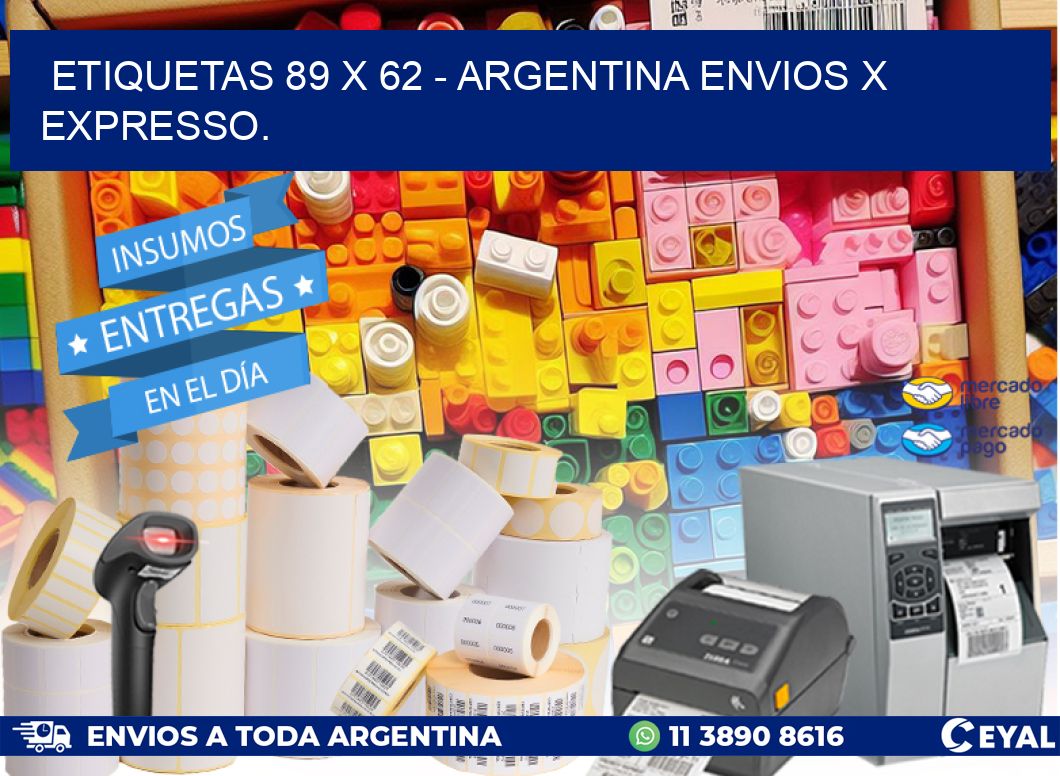 ETIQUETAS 89 x 62 - ARGENTINA ENVIOS X EXPRESSO.