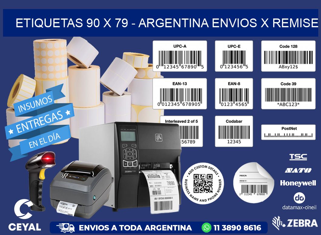 ETIQUETAS 90 x 79 - ARGENTINA ENVIOS X REMISE