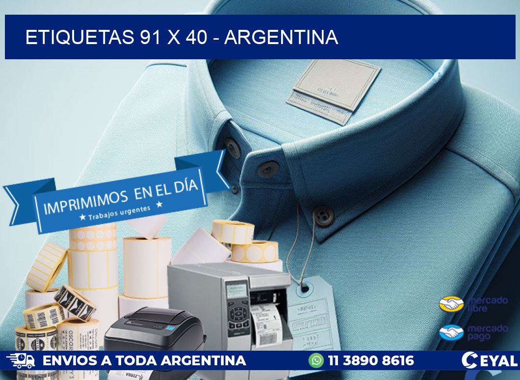 ETIQUETAS 91 x 40 - ARGENTINA