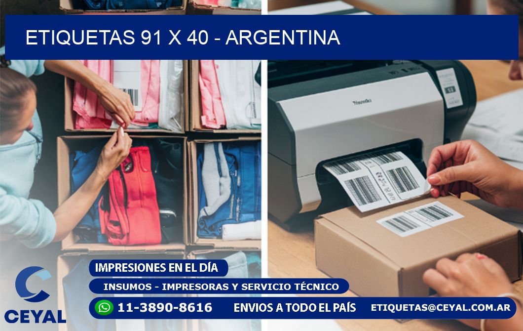 ETIQUETAS 91 x 40 - ARGENTINA